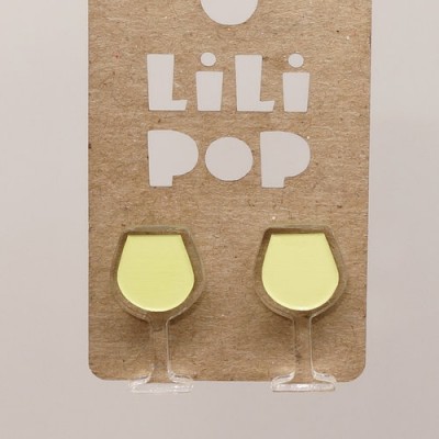 Boucles d'oreilles Lili POP- Coupe de vin blanc